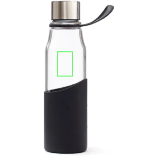 negro VINGA Botella de agaua de vidrio Lean