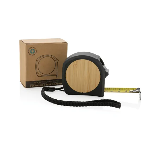 negro Flexómetro de bambú de plástico reciclado RCS 5M/19mm