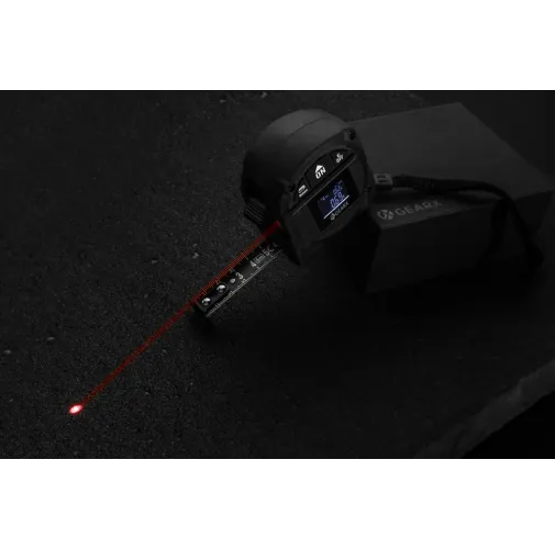 negro Flexómetro Gear X de 5M con láser de 30M