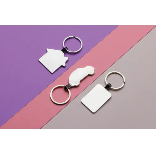 Llavero casa de aleación de zinc reciclado RCS