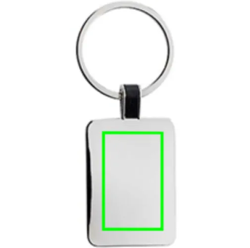 plata Llavero rectangular de aleación de zinc reciclado RCS