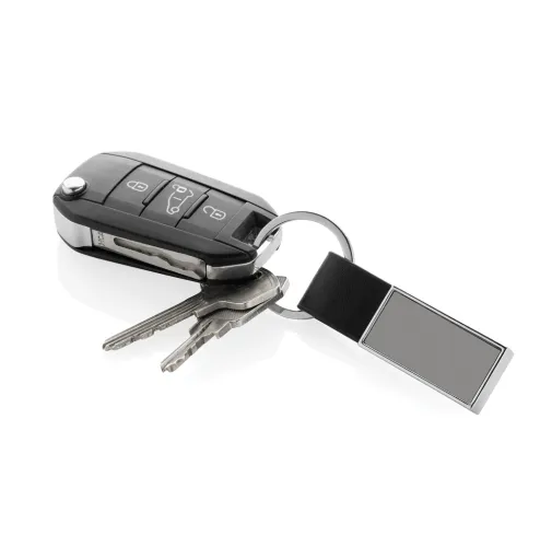 Llavero de PU de lujo aleación de zinc reciclado RCS