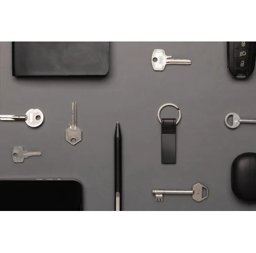 Llavero de PU de lujo aleación de zinc reciclado RCS