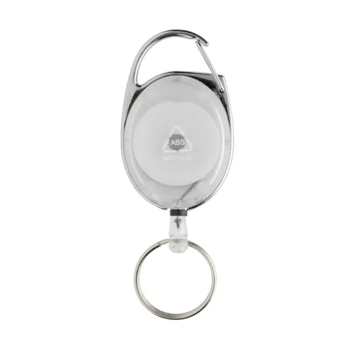 blanco Llavero con clip alargable de ABS reciclado RCS