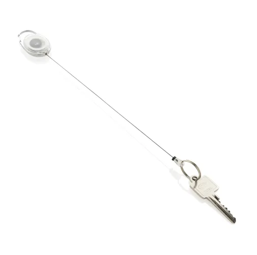 blanco Llavero con clip alargable de ABS reciclado RCS