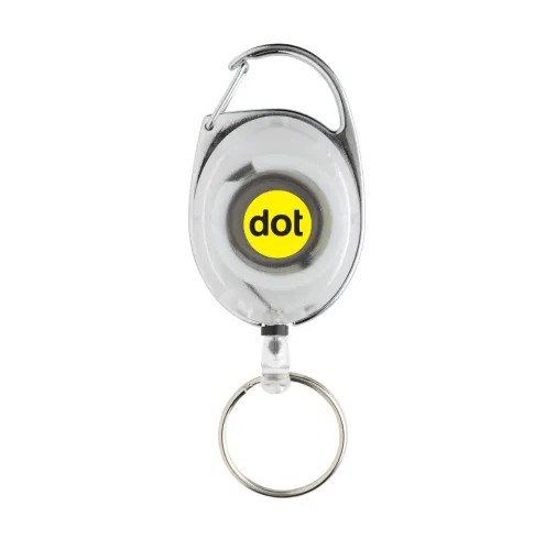 blanco Llavero con clip alargable de ABS reciclado RCS