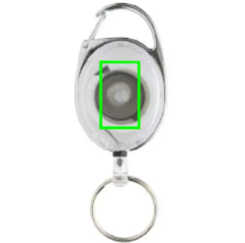 blanco Llavero con clip alargable de ABS reciclado RCS