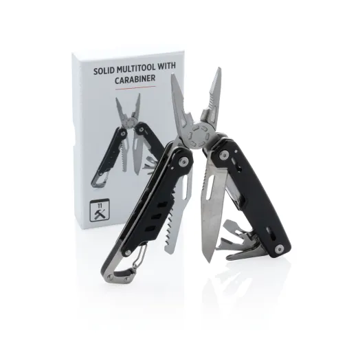 negro Multiherramienta Solid con mosquetón