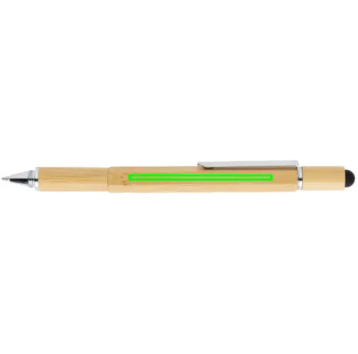 marron Bolígrafo de bambú 5 en 1