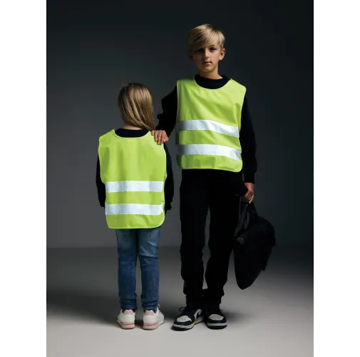 Chaleco seguridad PET reciclado GRS 7-12 años