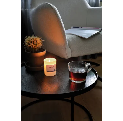 blanco Vela Ukiyo perfumada pequeña en vaso