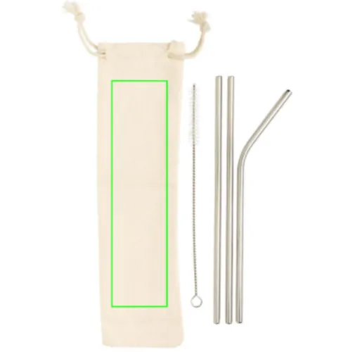 Juego de pajitas reutilizables de acero inoxidable de 3 uds