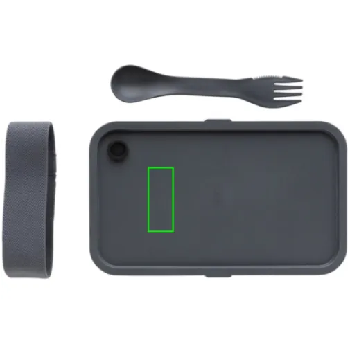 antracita Fiambrera PP con cubiertos