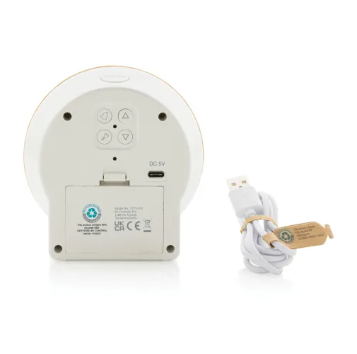 marron Reloj de escritorio Utah RCS rplastic y bambú LCD