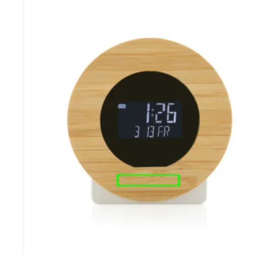 marron Reloj de escritorio Utah RCS rplastic y bambú LCD