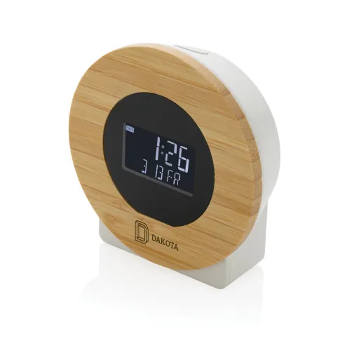 marron Reloj de escritorio Utah RCS rplastic y bambú LCD