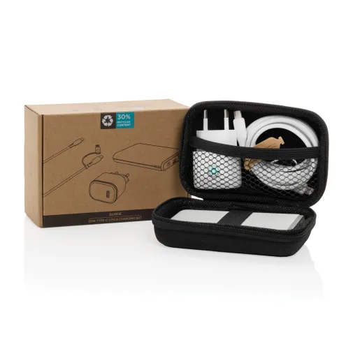 Set de carga 3 piezas Surge RCS PET reciclado 20W tipo C