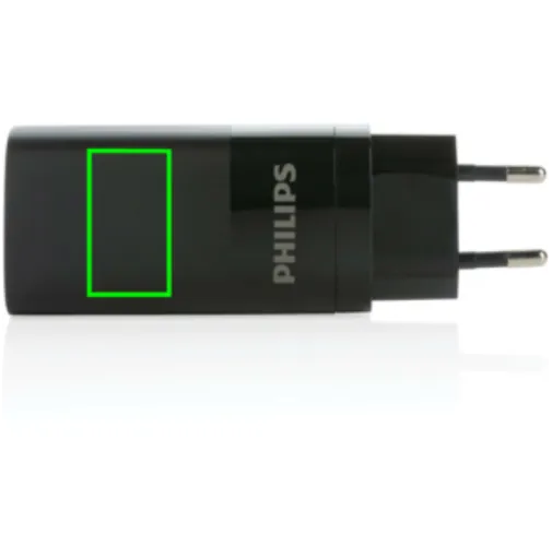negro Cargador de pared USB de 3 puertos Philips de 65 W ultra ráp