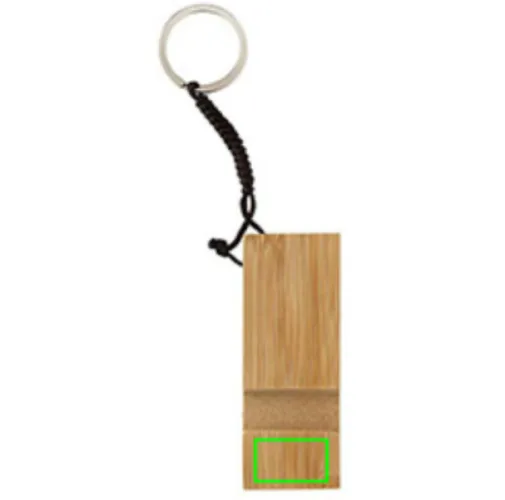 Soporte para teléfono con llavero de bambú Standkey