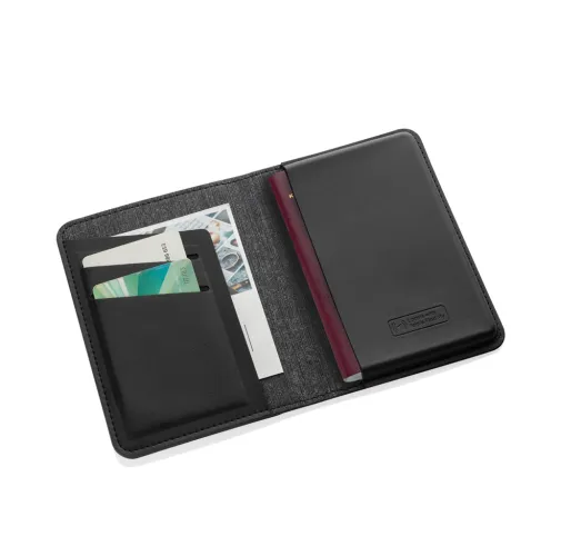 Porta pasaporte Travelfinder poliéster RCS con localización