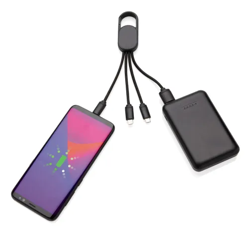 negro Cable 4 en 1 con clip