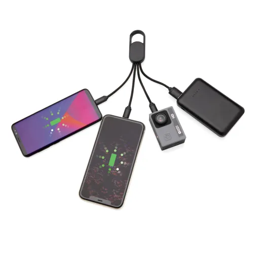 negro Cable 4 en 1 con clip