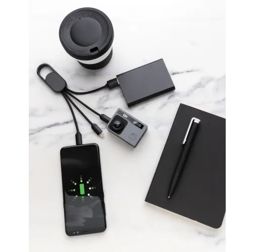 negro Cable 4 en 1 con clip