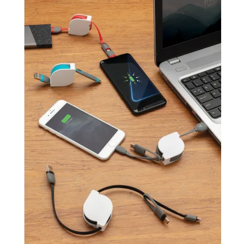 Cable 3 en 1 retráctil