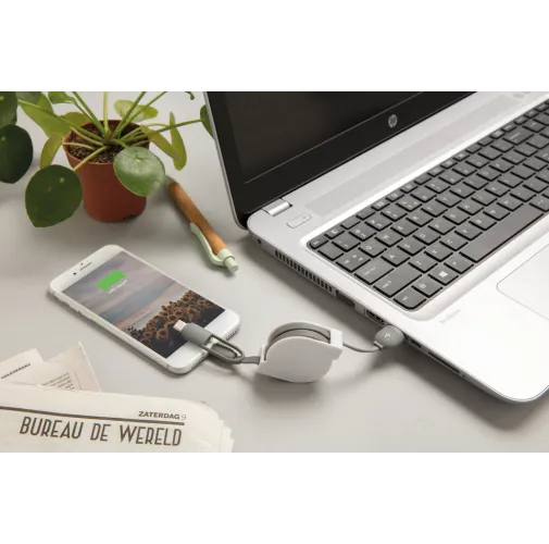 Cable 3 en 1 retráctil