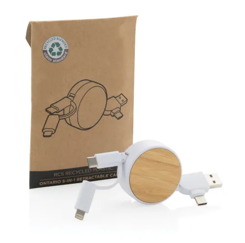 Cable retráctil Ontario 6 en 1 de plástico reciclado RCS