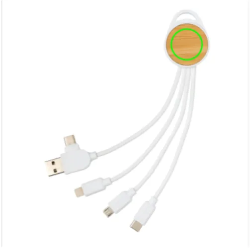 Cable redondo Ontario 6 en 1 de plástico reciclado RCS