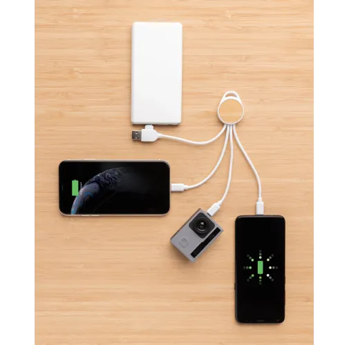 Cable redondo Ontario 6 en 1 de plástico reciclado RCS