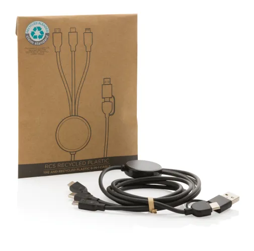 negro Cable RCS 6 en 1 de TPE y plástico reciclado