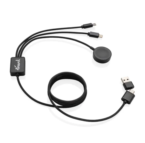 gris Cable de carga 6 en 1 Terra RCS rPET con cargador de reloj