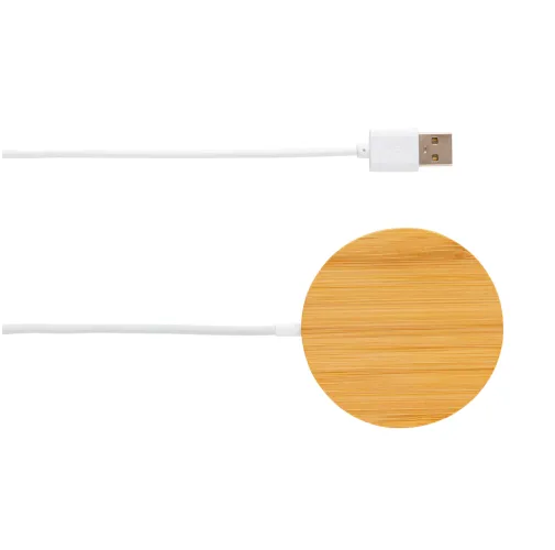 Cargador inalámbrico magnético de bambú de 10W