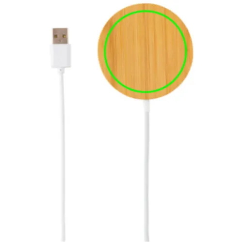 Cargador inalámbrico magnético de bambú de 10W