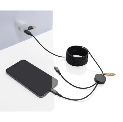 gris Cable Terra 4 en 1 PET reciclado 3 metros