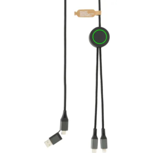 gris Cable Terra 4 en 1 PET reciclado 3 metros