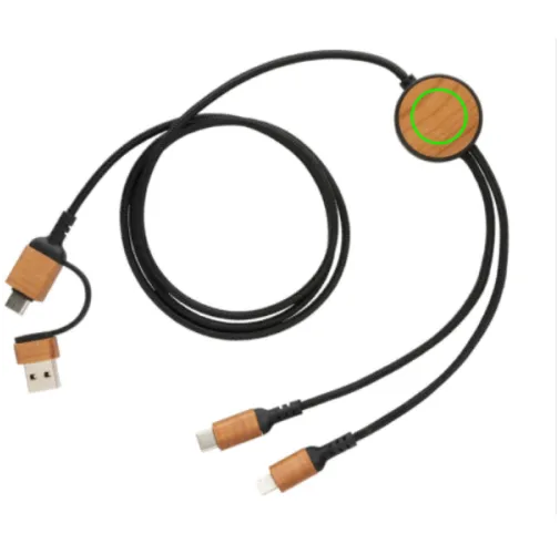 negro Cable Ohio 6 en 1 de plástico reciclado certificado RCS