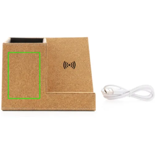 Portalápices de corcho y cargador inalámbrico de 5W