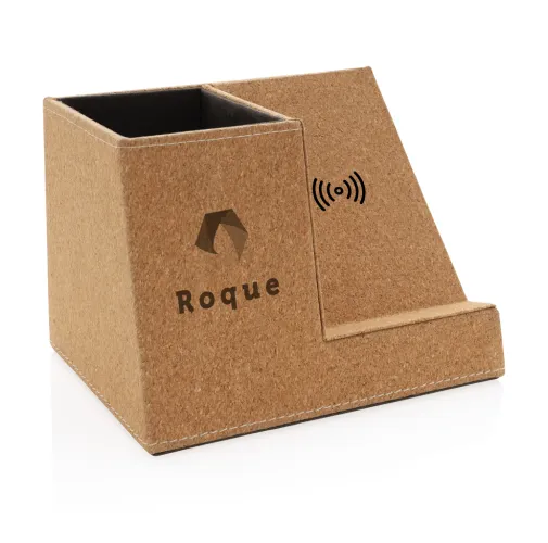 Portalápices de corcho y cargador inalámbrico de 5W