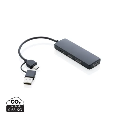 PUERTO USB RCS DE PLÁSTICO RECICLADO CON DOBLE ENTRADA