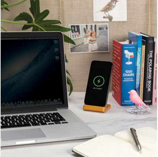 Soporte de carga inalámbrica de 5W de bambú