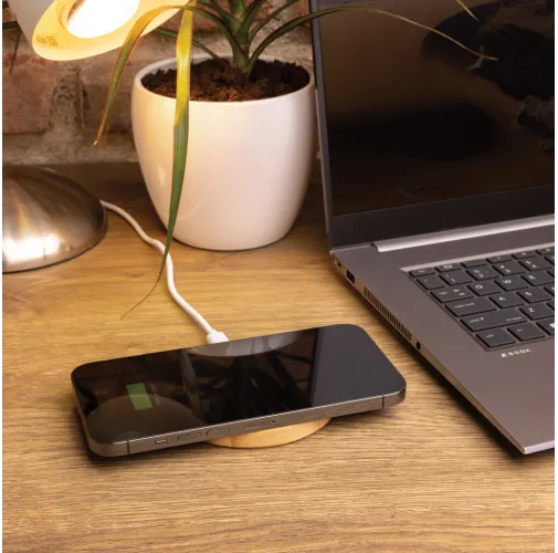 Cargador inalámbrico 15W de bambú