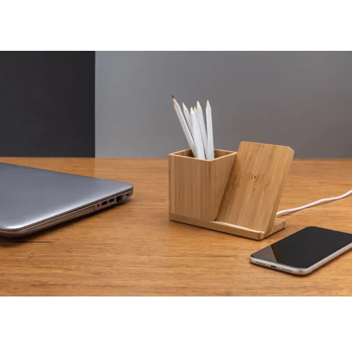 Cargador Calgary inalámbrico bambú 10W