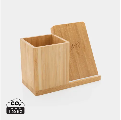 Cargador Calgary inalámbrico bambú 10W