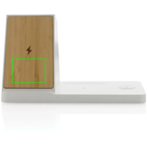 Cargador Ontario RCS plástico reciclado/bambú 15W 3 en 1