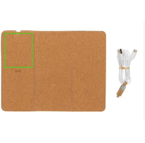 Alfombrilla de ratón de corcho carga inalámbrica 10W