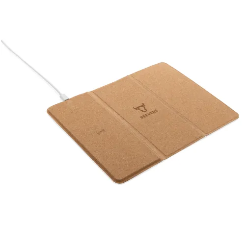 Alfombrilla de ratón de corcho carga inalámbrica 10W