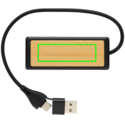 Hub USB Link RCS doble entrada de bambú y plástico reciclado